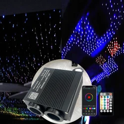 NEW Optic Fiber Lights Double Heads Smart APP Light engine RF control Cable Starry Effect Ceiling RGBW COLOR WAPP LED Bluetooth