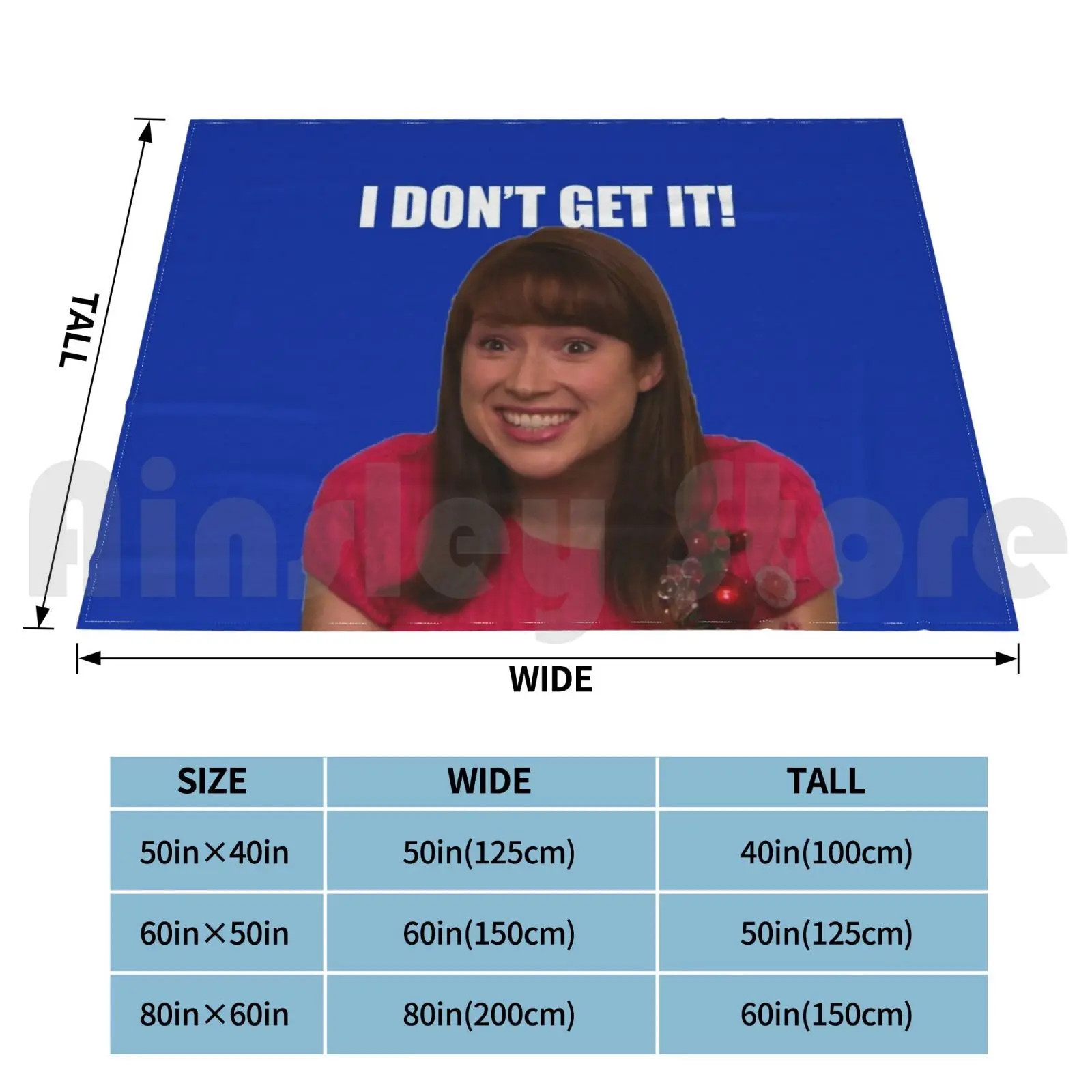 Erin Hannon-I Don't Get It! Blanket Fashion Custom Erin Hannon The Office Nbc Ellie Kemper Office