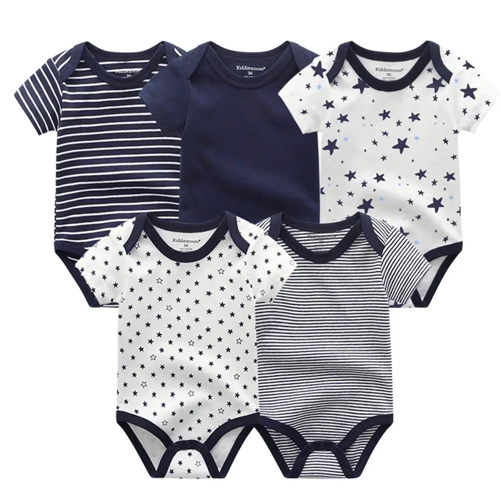 2023 Baby Rompers 5-pack infantil Jumpsuit Boy clothes Summer High quality Striped newborn ropa bebe Clothing kids Costume