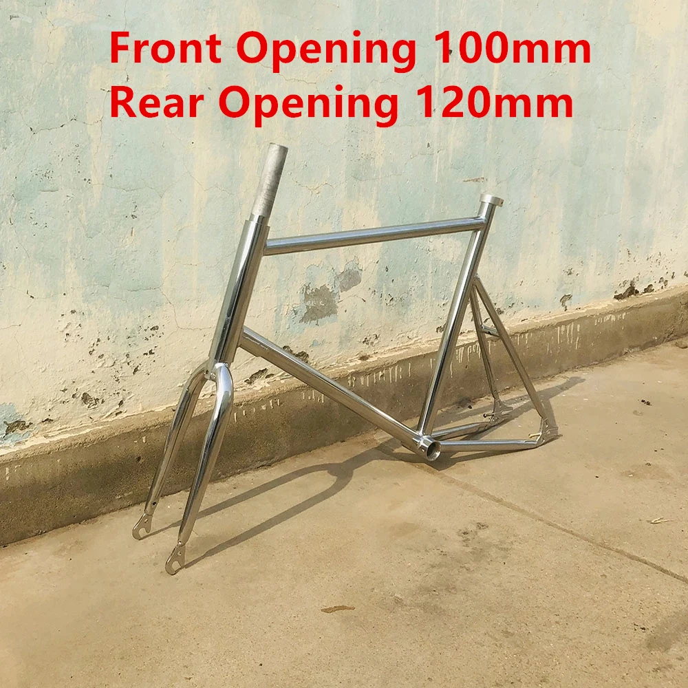 Vintage Retro 20 Inch Bike Frame Single Speed Bicycle Part V Brake Front 100mm Rear 120mm Fixed Gear Fixie Cycling Carbon Steel