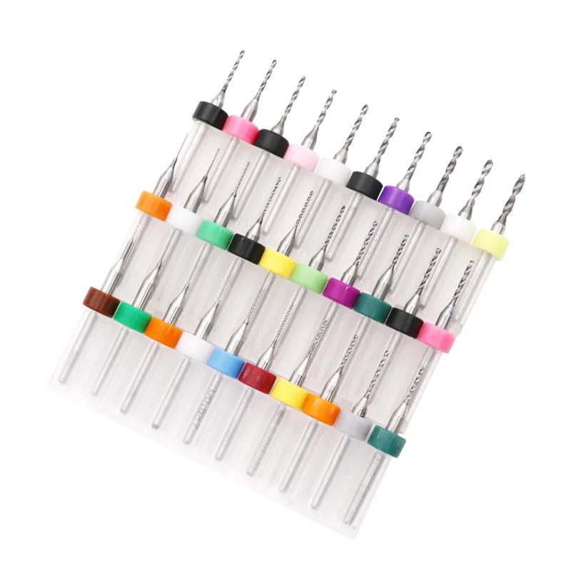 Juego de Herramientas de microbroca de carburo, placa de circuito de impresión PCB, 0,1-1mm, 10 Uds.