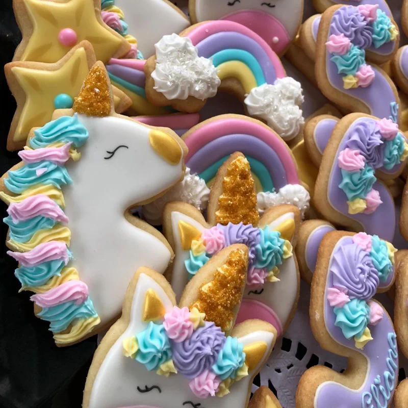 Cartoon Unicorn Cookie Cutter Mould Stainless Steel Fondant Cake Biscuit Mold Baking Tools Unicorn Birthday Party Decorations