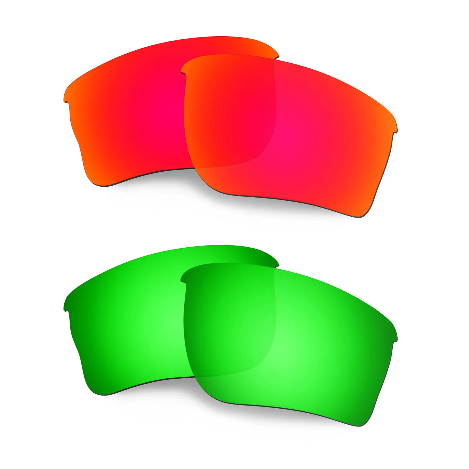 HKUCO Polarized Replacement Lenses For Quarter Jacket Sunglasses Red/Green 2 Pairs