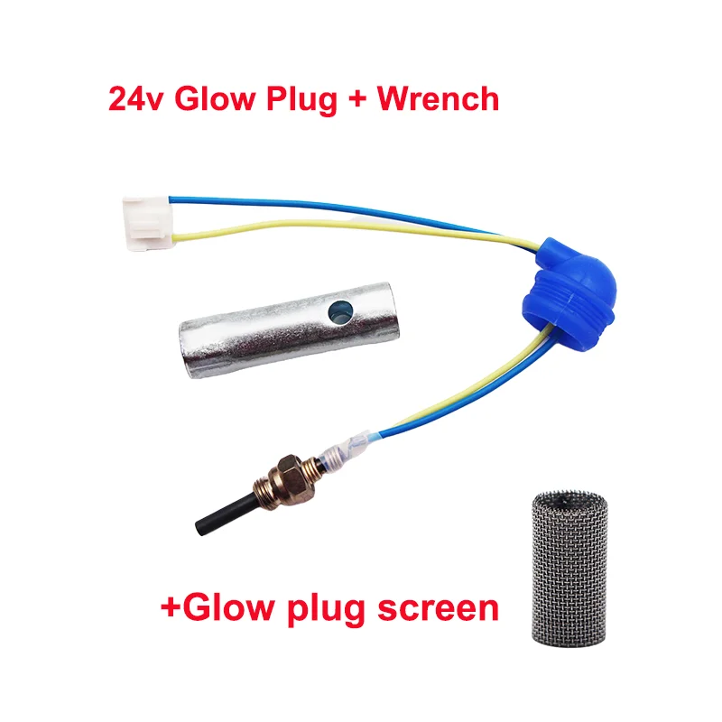 12V 24V 2KW 5KW 8KW Chinese Heater Parts Accessories Glow Plug Ceramic Pin + Burner Filter + Wrench