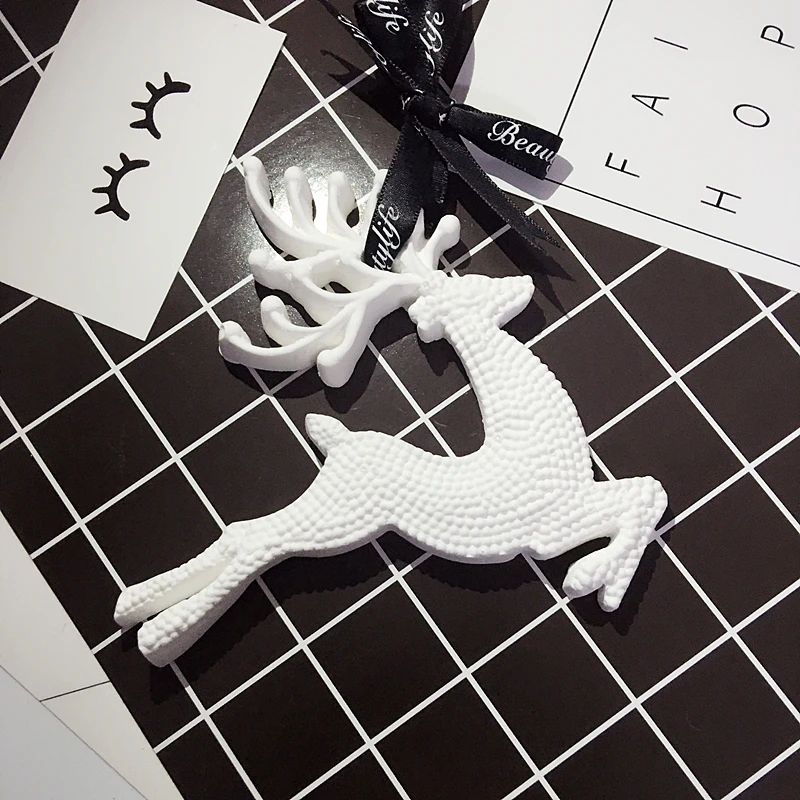 Christmas Elk Aromatherapy Wax Silicone Molds Deer Animal Plaster Gypsum Mold For Car Pendant Wax Candle Mould