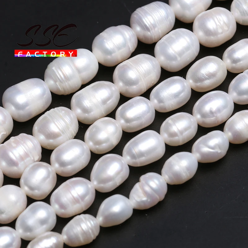 100% Natural Freshwater Pearl Irregular Rice Shape Beads For Jewelry Making DIY Bracelets Necklace 4 5 6 7 8 9 10 11mm 15