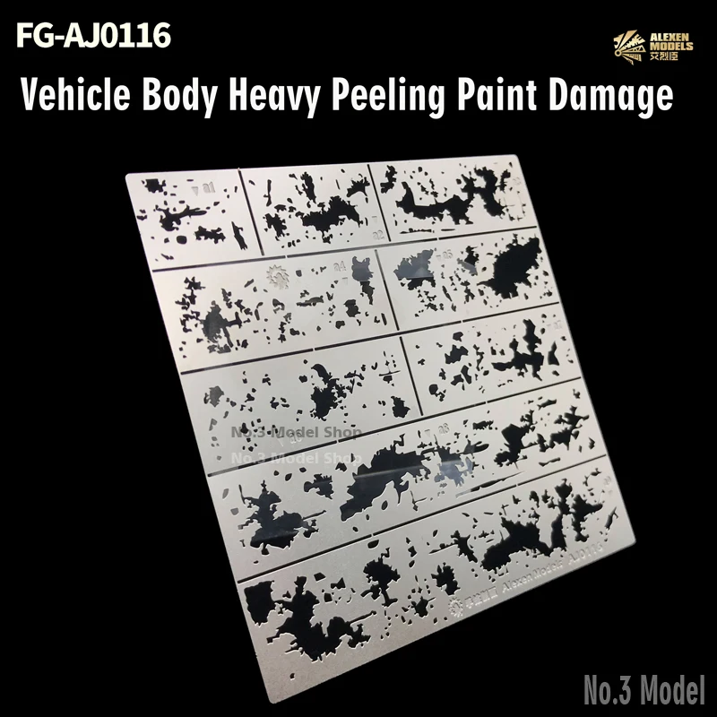 1/32 1/35 1/100 Military Model Vehicle Body Heavy Peeling Paint Bamage Chipping Effects Rapidly Aging Assistant Stencils