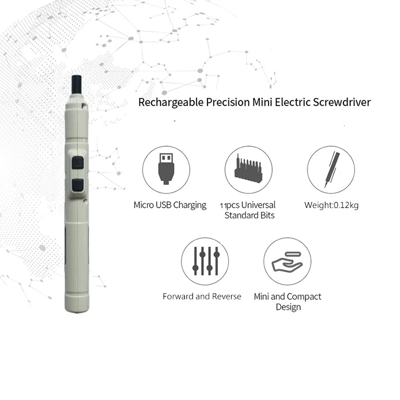 Cordless Electrical Screwdriver Mini Power Tools 3.6V Rechargeable Multifucntion Power Drill With 11pcs Bits Flexible Shaft