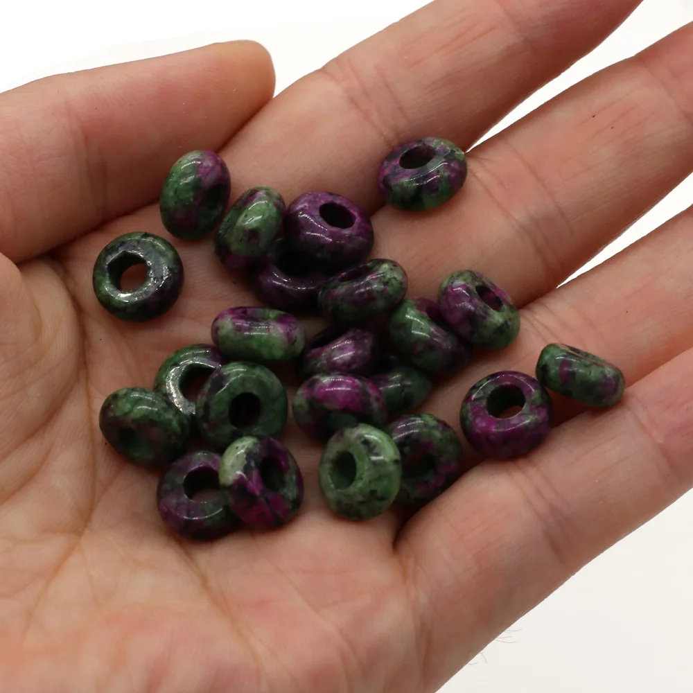 Großhandel 100 Stück Natursteinperlen, großes Loch, Abacus-Form, Agts-Steinperlen für die Herstellung von Schmuck, Halsketten, Loch 4 mm, Größe 5 x 10 mm – Detail 22