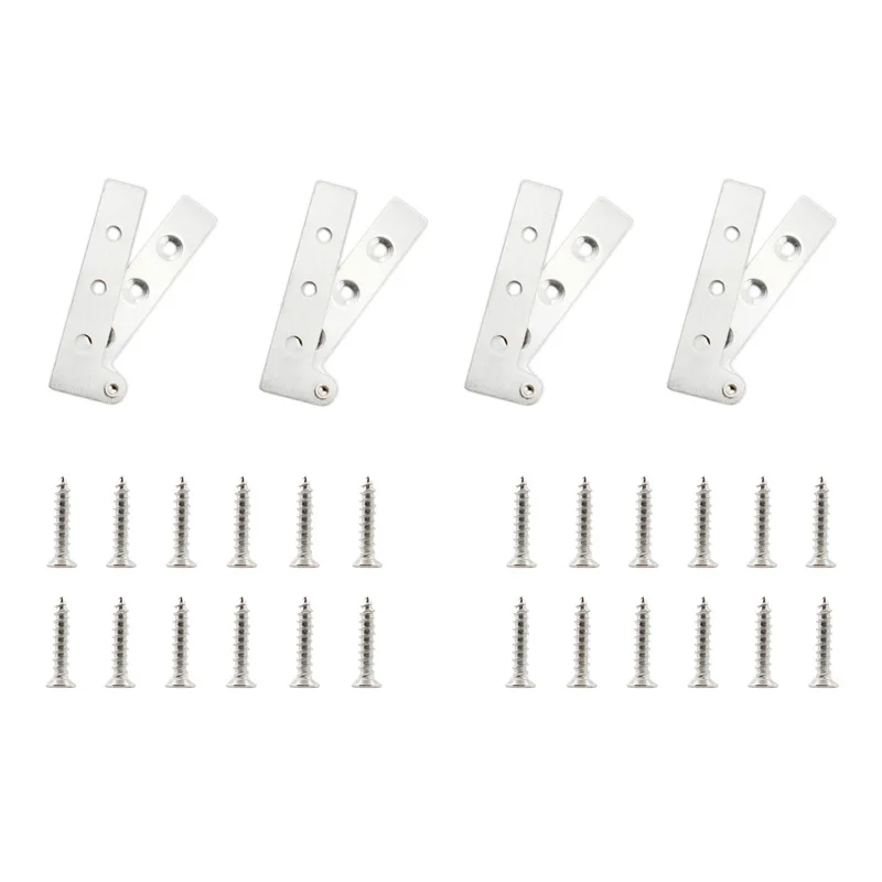 1.5mm Pivot Hinge Door Pivot Hinges, 4 PCS Heavy Duty Stainless Steel Hinges for Revolving Wood Glass Alloy Doors with Screws