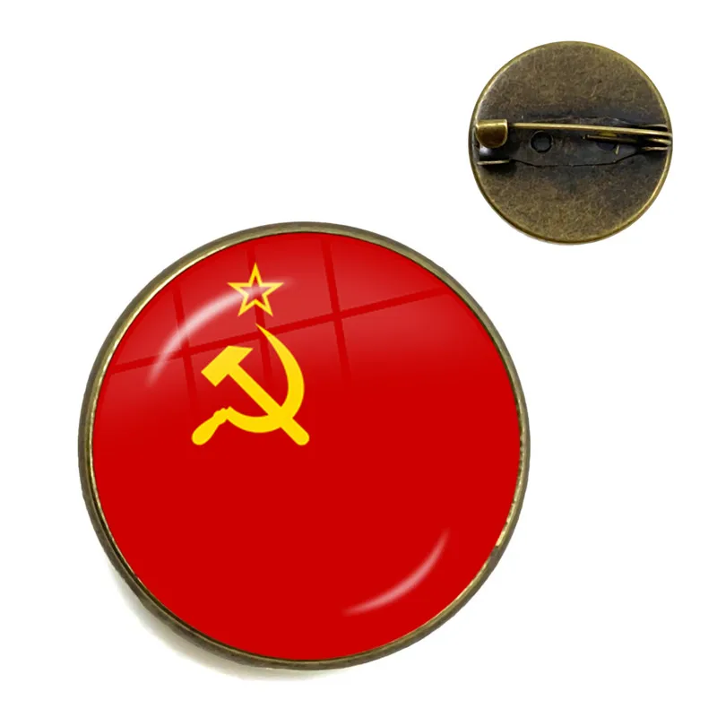 Vintage USSR Soviet Badges Sickle Hammer Brooches CCCP Russia Emblem Communism Sign Top Grade Collar Pins Badge Jewelry For Gift