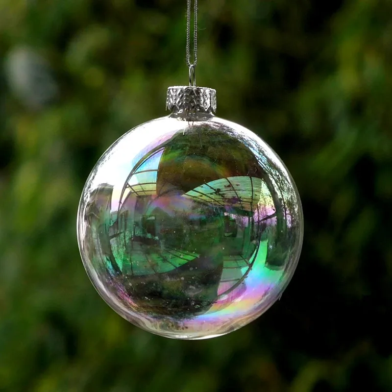 2pcs/pack Diameter=15cm Big Size Luster Glass Globe Christmas Glass Hanger Decoration Christmas Tree Glass Pendant Decorative