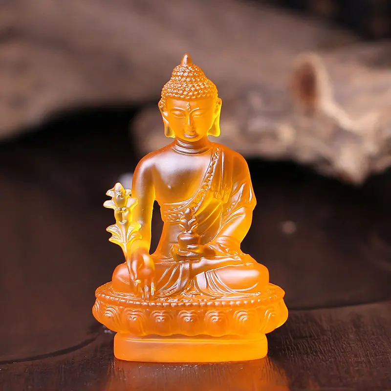 Buddha Medicine Figure Statue Altar Buddhist Resin Fengshui 12x8x5.5cm multicolor Gift