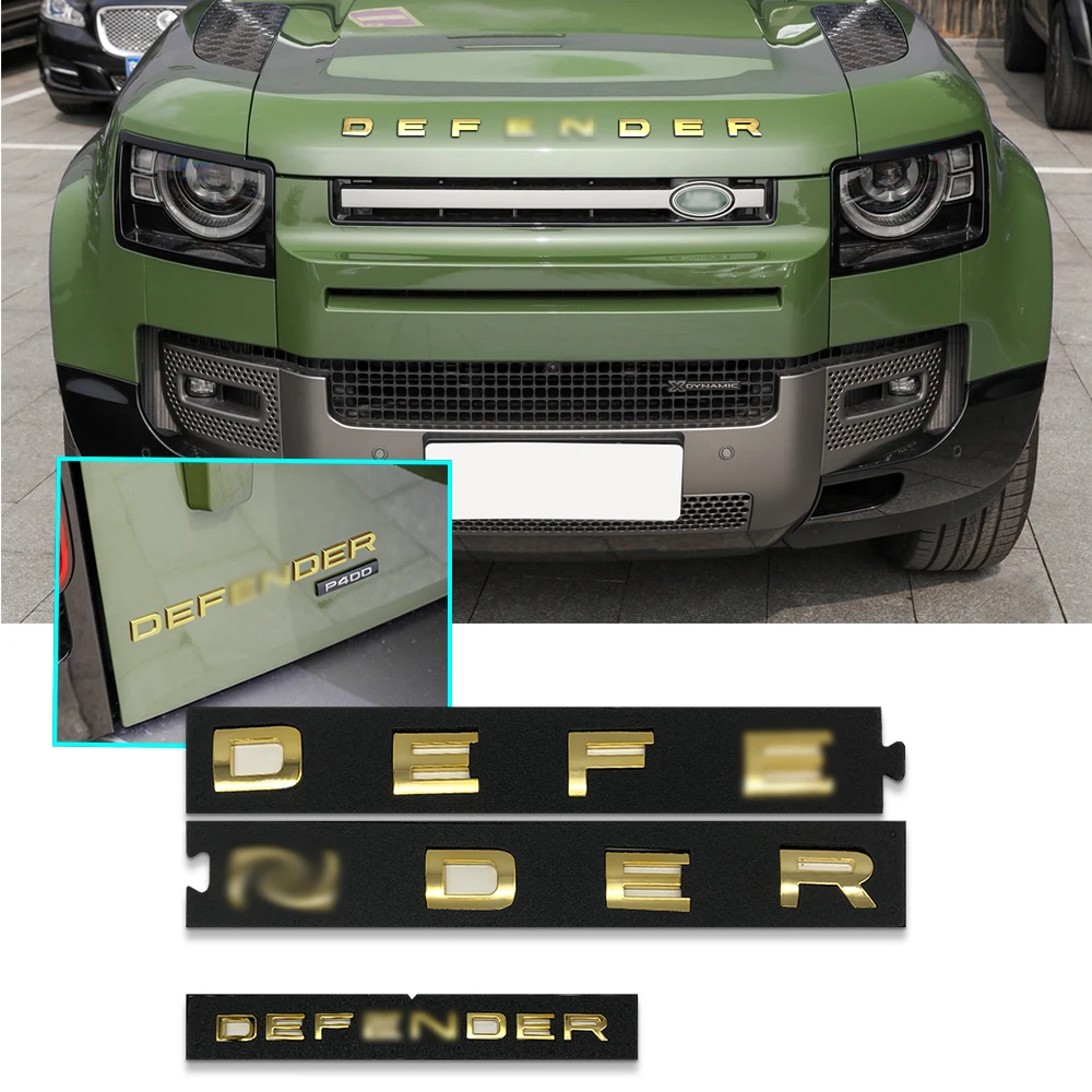 

3D golden Chrome Car Emblem Badge Decal Car Letters Sticker Automotive Exterior DIY Accessories for 2020 DEFENDER