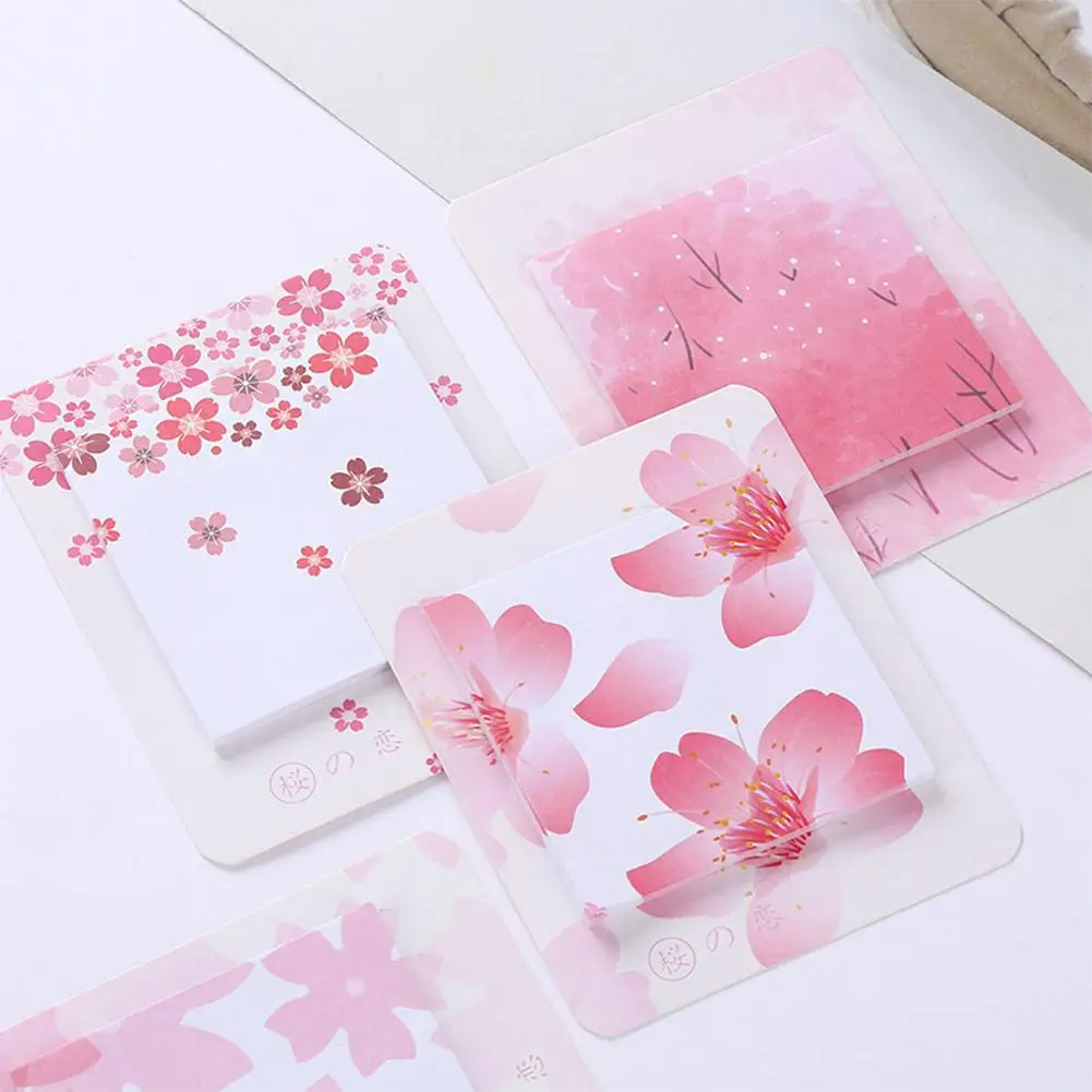 1PCS Stationery Stickers Romantic Cherry Pattern Printing Sticky Note Kawaii Cherry blossoms Stickers For Diary Scrapbooking