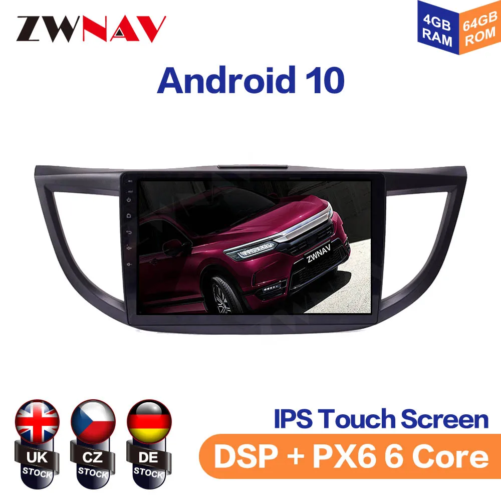 Android 10 IPS Screen For Honda CRV 2012-2016  Car Multimedia Player Navigation Audio Radio Stereo Head Unit Gps 2 din auto