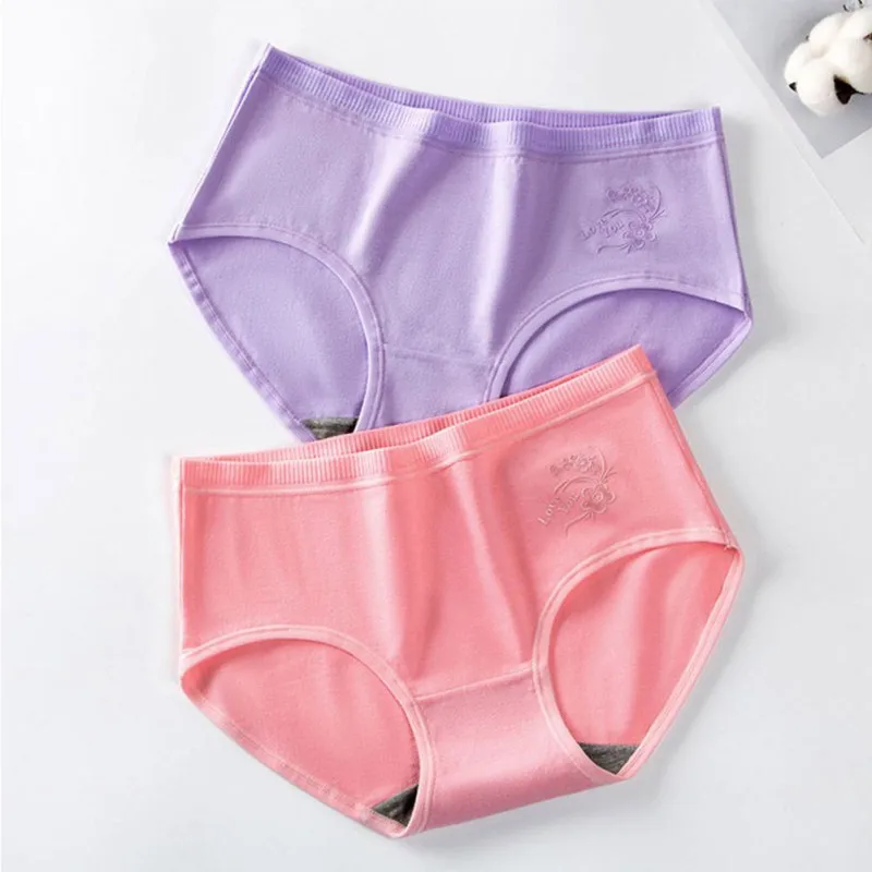 Cotton Women Panties Underwear  Breathable Solid Candy Color Girl Briefs Underpant Lingerie Panty