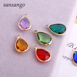 10pcs/lot Water Drop Charms Crystal Alloy Pendants DIY Earrings Necklace For Jewelry Making Accessories