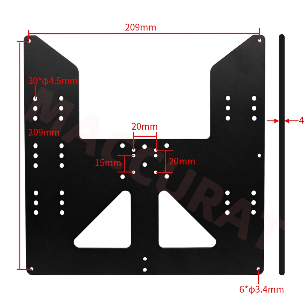 3D Printer DIY accessories heating platform Z-axis Support aluminum plate hot bed plate For 220 * 220MM 209mm I3 hotbed parts