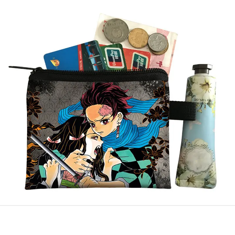 Anime  Coin Purse Portable Card Case Cute Small Wallet Polyester Coin Key Storage Bag Child Gift