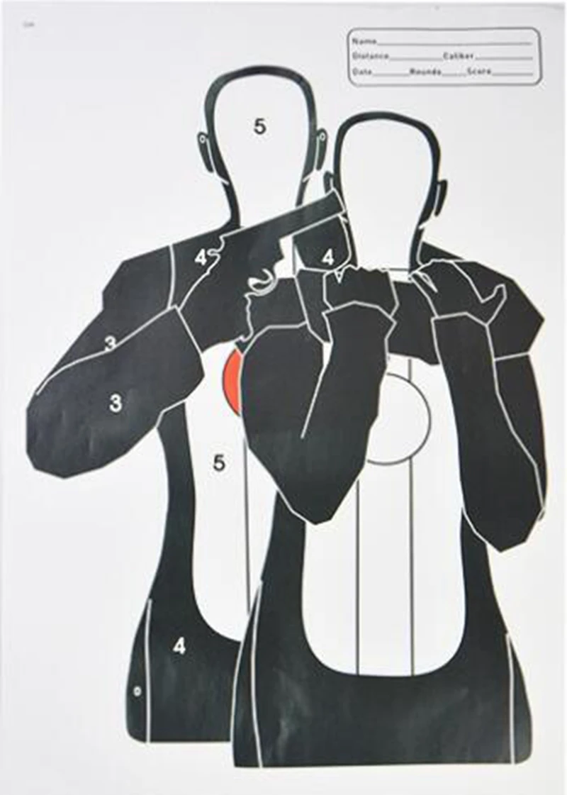 10pcs Shooters 45x32cm Shooting Range Paper Silhouette Targets- for Firearms, Guns, Rifles, Pistol, BB Guns, Air Gun