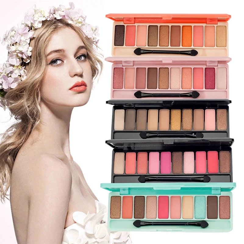 Lameila 10 color cherry eye shadow palette Nude matte long-lasting eye shadow disk eye shadow pearlescent eye shadow daily T0960