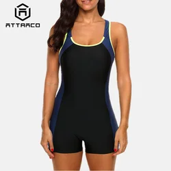 Attro mulher esportes roupa de banho de uma peça esportes maiô colorblock banho aberto voltar beach wear esportes fatos de banho de fitness