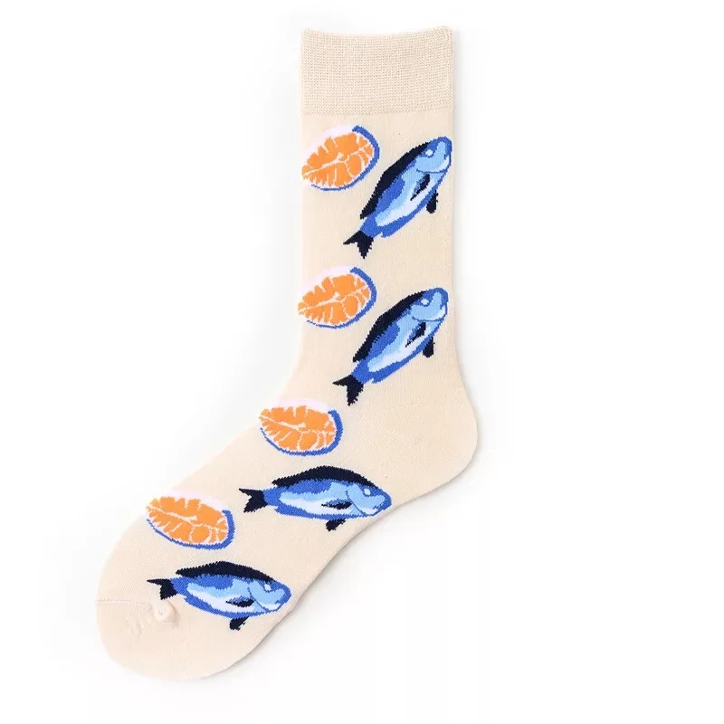 men women socks fashion Tide socks personality seafood Shrimp Couple cotton funny happy the new arrival fish socks