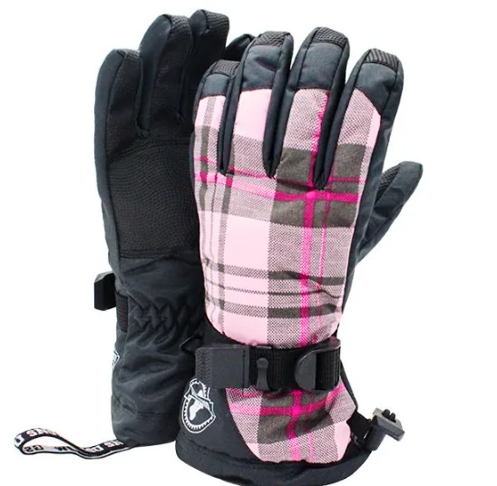 

Women Pink Grid Thick Rainproof Ski Gloves Clearance High Quality Riding Cycling Mittens Winter Outdoor Insulated Sports Gloves