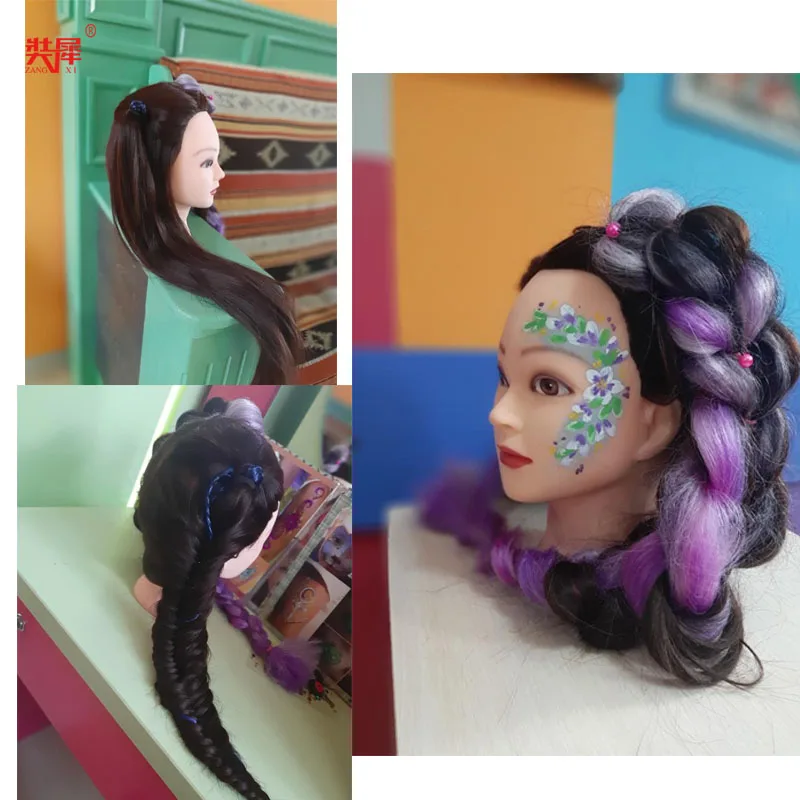 Professional training heads with long thick hairs practice Hairdressing dolls head hair Styling maniqui tete mannequins for sale
