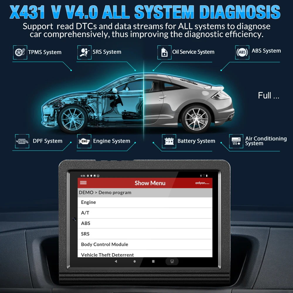 LAUNCH X431 V 4.0 8-inch NEWEST Diagnostic Tool FULL System 30+Reset Functions with ECU Coding/Activative Test OBD2 Scanner