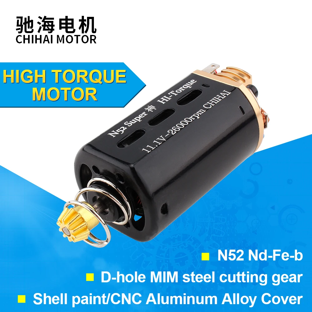 

M180 N52 Nd-Fe-B High Torque 26000rpm Heat Dissipation Short Shaft Motor for Ver.3 gearbox Airsoft AEG Hunting Accessories