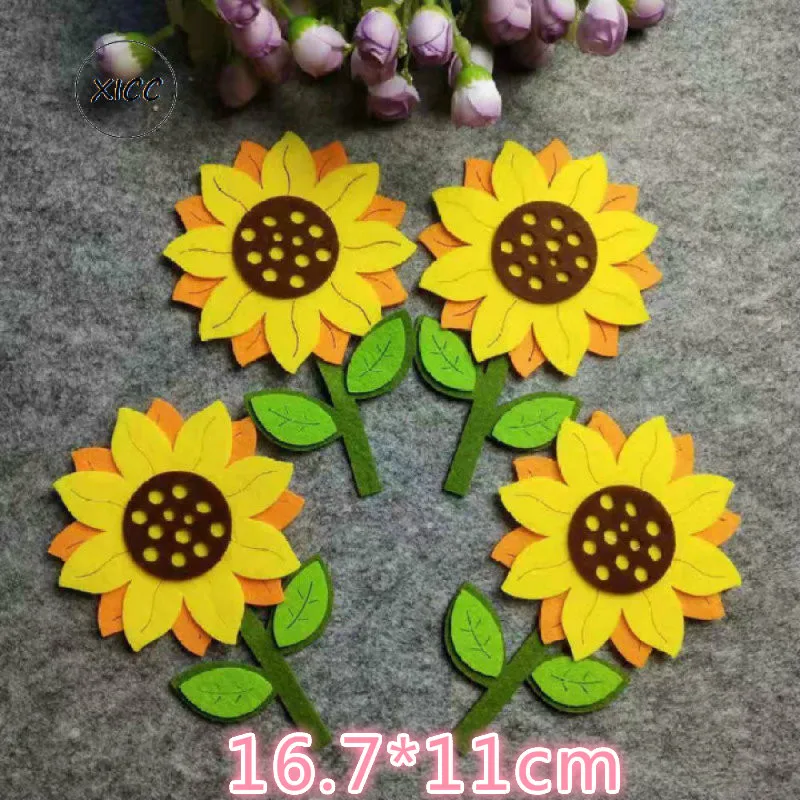 Nie tkany filc tkanina ściana kwiatów naklejki tulipany słonecznik uśmiech twarz przedszkole szkoła klasa Handmade materiał DIY