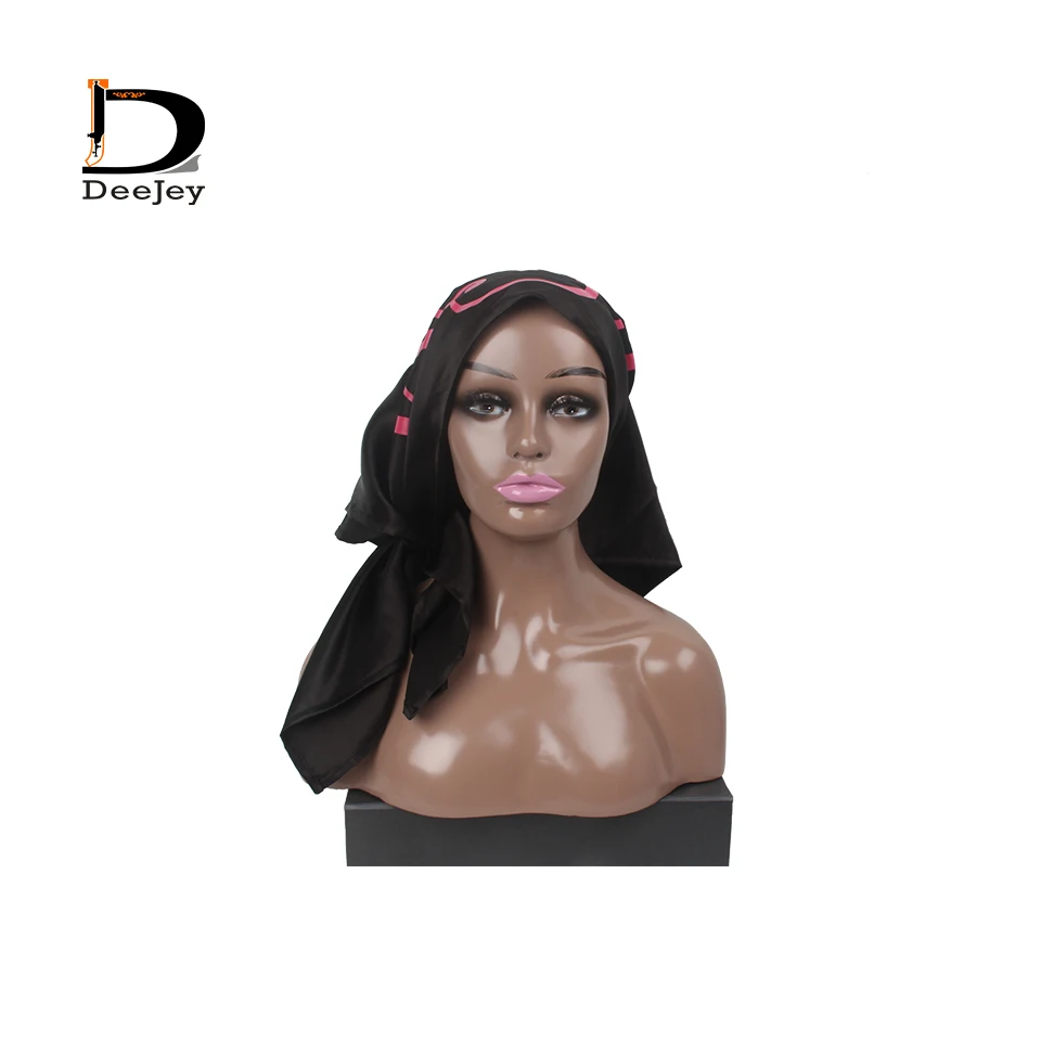 personal logo printed satin frontal scarf headband for lady wrap for virgin hair extension multi color choice