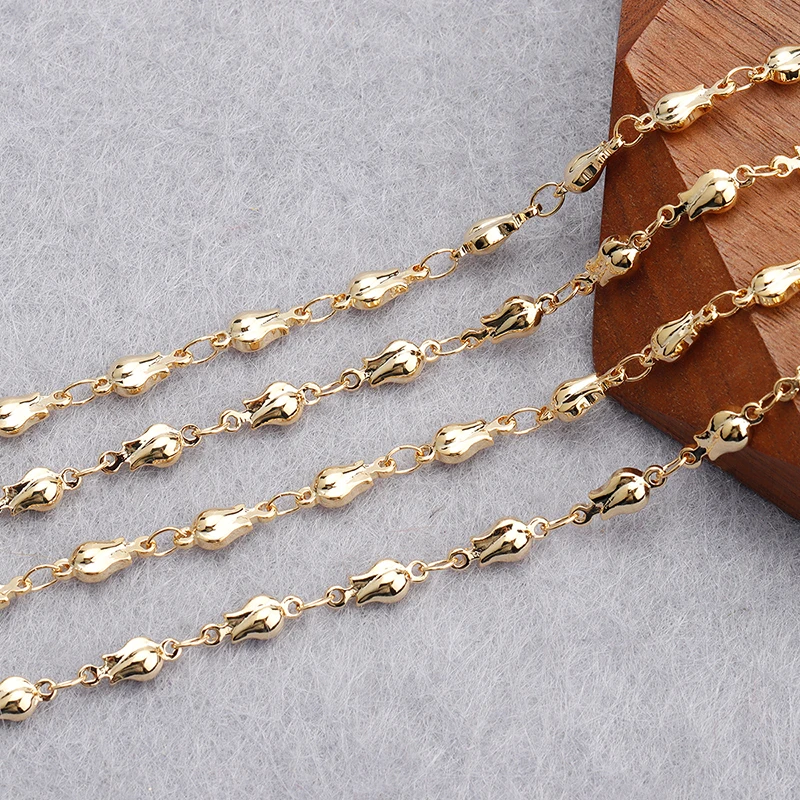 GUFEATHER, 1 m/Los, C164, DIY-Kette, REACH-Pass, nickelfrei, 18 Karat vergoldet, Kupfer, Charm, Schmuckherstellung, DIY-Armband-Halskette – Detail 2