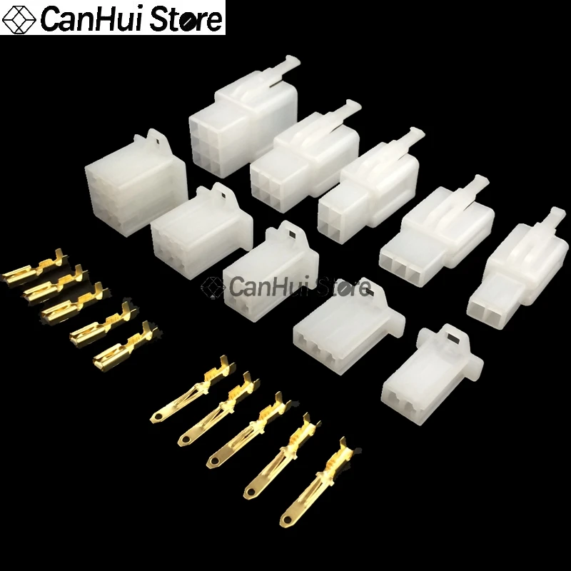 10 set 2.8mm connector 2P 3P 4P 6P 9P 2pin Electrical 2.8 Connector Kits Male Female Socket Plug For Motorcycle Motorbike Car