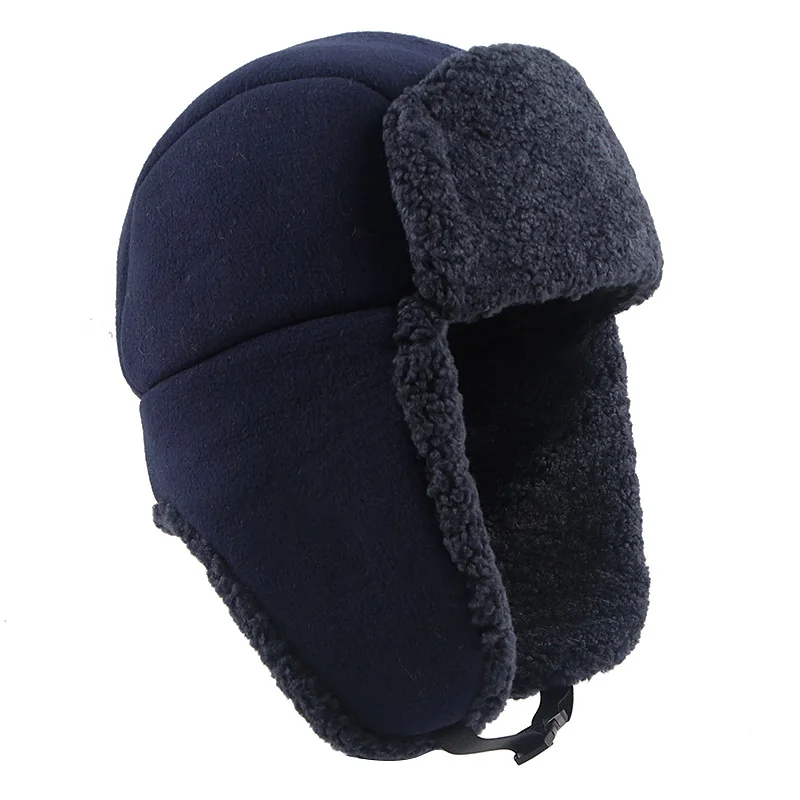 

Ushanka Russian Hat Men Women Unisex 2024 Warm Winter Bomber Hats Earflaps Polar Fleece Wool Fur Earflap Trapper Snow Soviet Cap