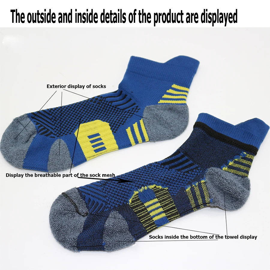 3Pairs Professionelle Sport Fitness Socken Handtuch Unten Nicht-Slip Lauf Socke Männer Frauen Kurze Schnell Trocknend Basketball-Training sox – Detail 7