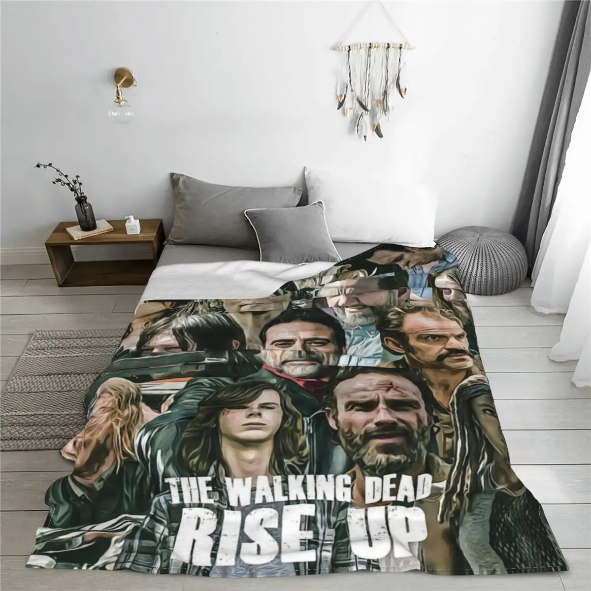 The Walking Dead Horror Movie Blanket Fleece Violence Rick Grimes Daryl Dixon Soft Throw Blankets for Bedroom Sofa Bedroom Quilt