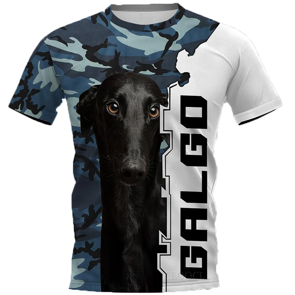 HX New Summer Popular Galgo 3D Print Men Women T Shirt Harajuku Casual Streetwear Style Pullover Tops Drop Shipping