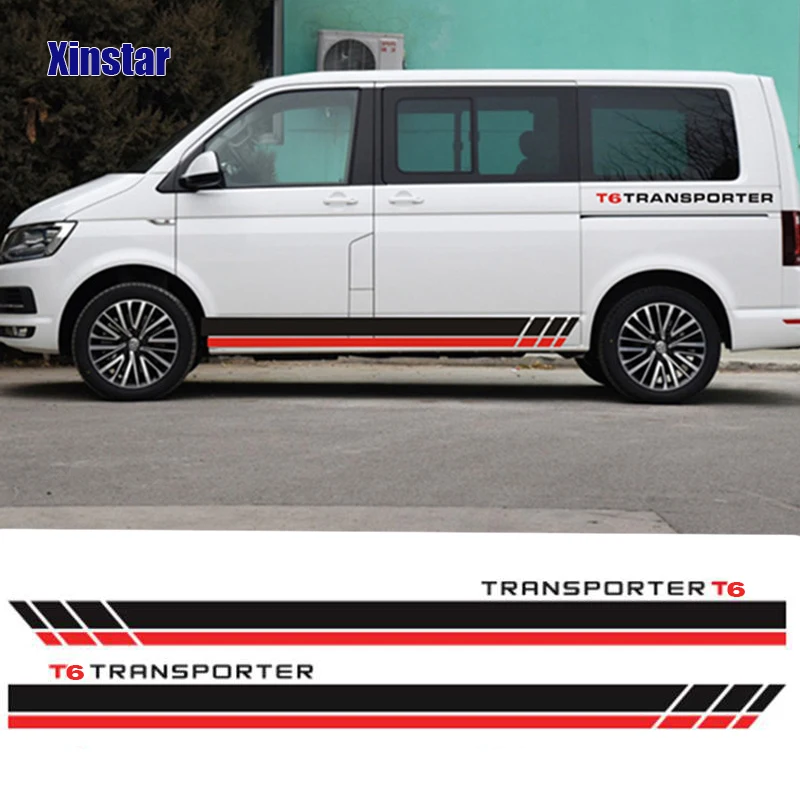 

2Pcs Car Body Stripes Sticker For VW Volkswagen Transporter T4 T5 T6 Van Vinyl Decal Accessories