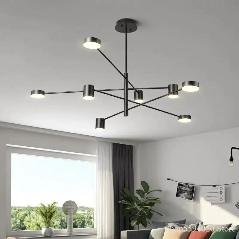 Modern Simple Led Chandelier Lighting  Living Dining Room Bedroom Lustres Pendentes Hanging Light Fixture Home Decor Gold/black