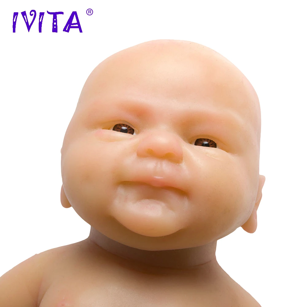 IVITA WG1512-Poupée bébé nouveau-né en silicone, 36cm, corps entièrement en silicone, nouveau-né vivant, fille, yeux ouverts, jouets pour enfants, cadeau