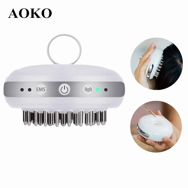 AOKO-EMS Elétrica cabeça massageador, produtos de crescimento do cabelo, cabelo rebrota pente, importação líquida, couro cabeludo cuidados, perda de cabelo, liberação do estresse