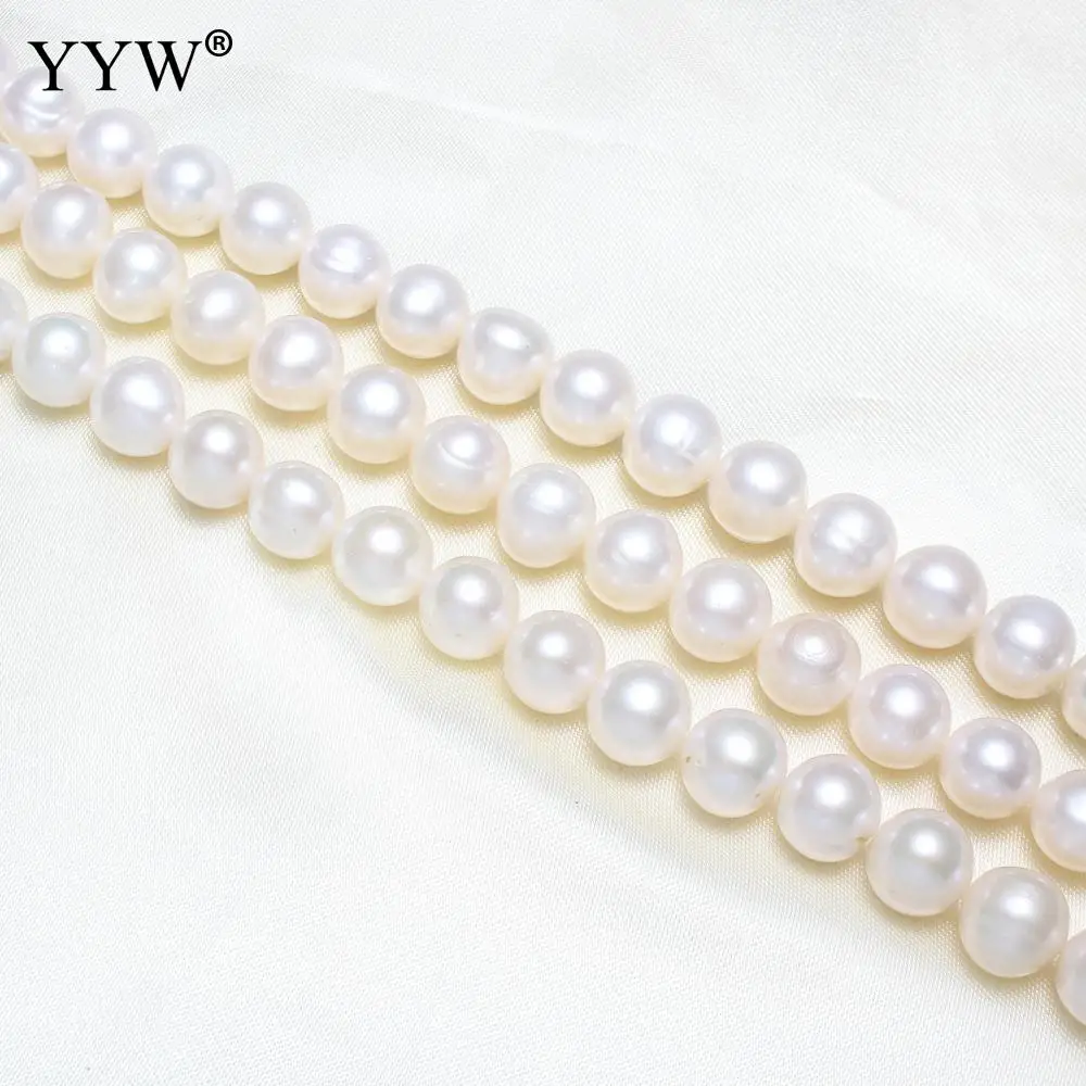 Natural Freshwater Pearl Beads Grade AAA round Shape Punch Loose Beads for DIY Elegant Necklace Bracelet Jewelry Making 11-12mm