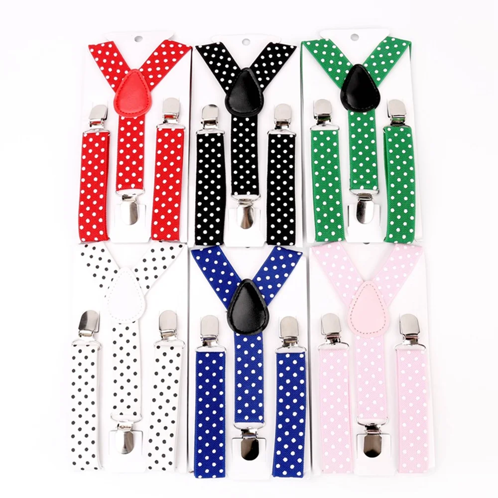 Kids Baby Polka Dot Suspenders 3 Clip Adjustable Elastic Strap Boys Girls Suspenders Braces Children Party Apparel Accessories