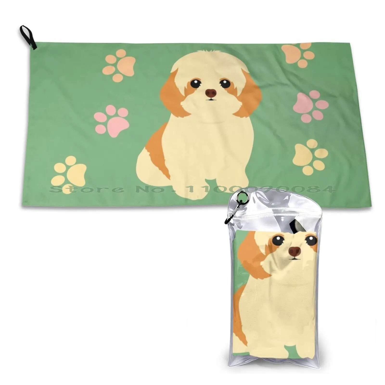 Shih Tzu And Paw Prints Quick Dry Towel Gym Sports Bath Portable Aave Crypto Currency Ethereum Altcoin Vintage Distressed Elon