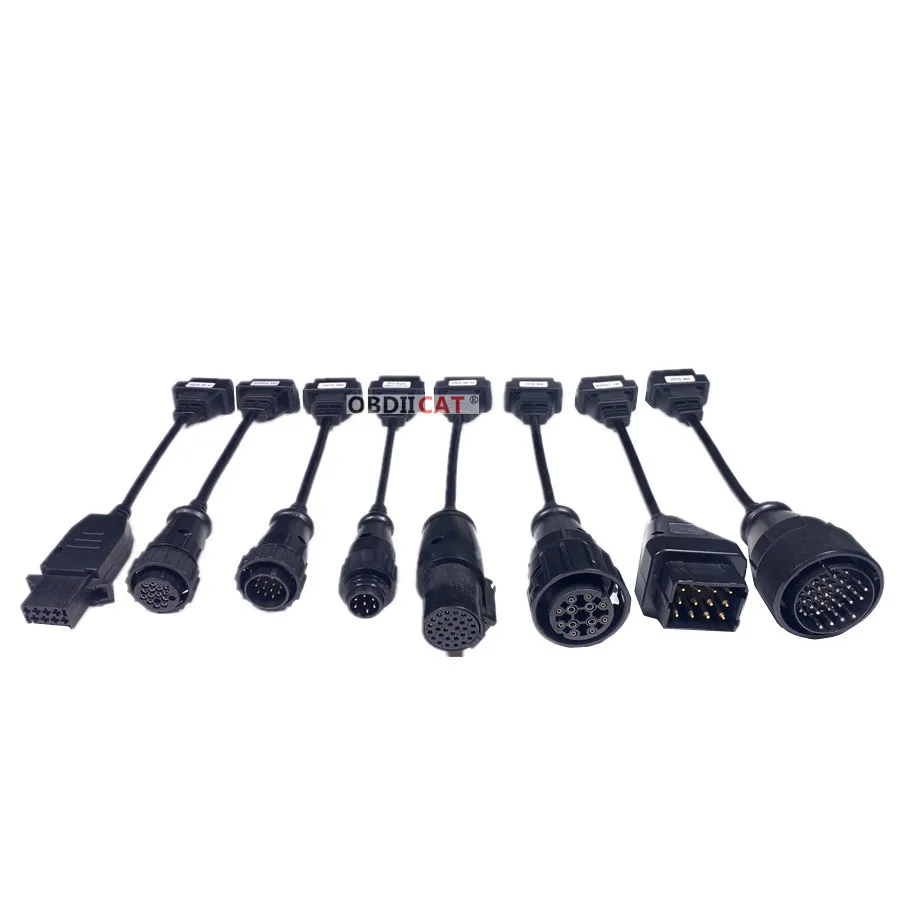 Newest Full Set 8 Truck Cables TCS OBD2 Diagnostic OBD OBDII OBD 2 Connecter Cable Set