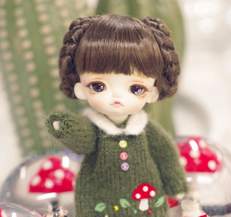 D03-P595 kinderen speelgoed BJD DD SD MSD 1/12 1/8 1/6 1/4 1/3 pop Foto props Accessoires Goudbruin twist vlecht haar 1 stks
