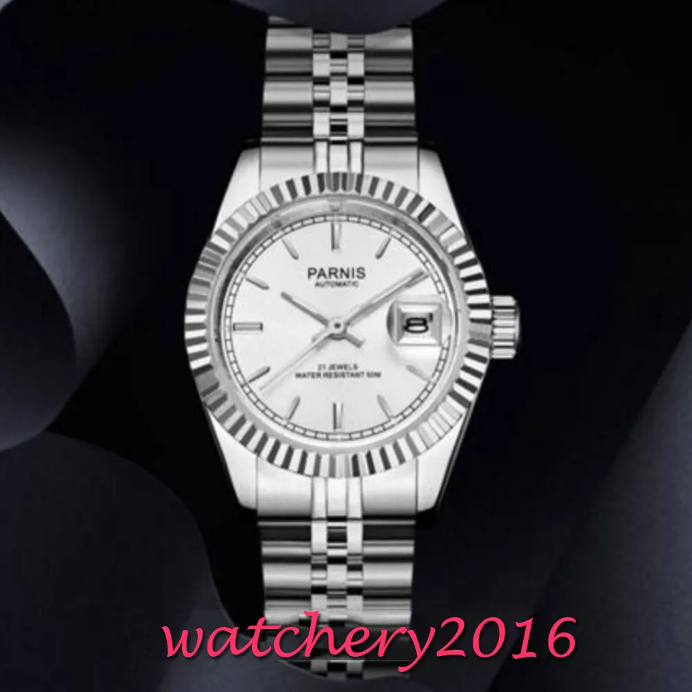 26mm PARNIS dial 21 jewels miyota luminous Date automatic ladys watch